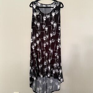 Classic Black and White Sleeveless Hi Low Dress XL